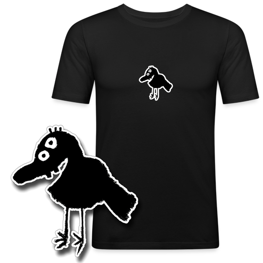 Slim fit shirt met vogel