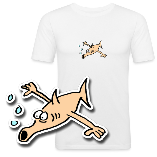 Slim fit shirt met vis met armen