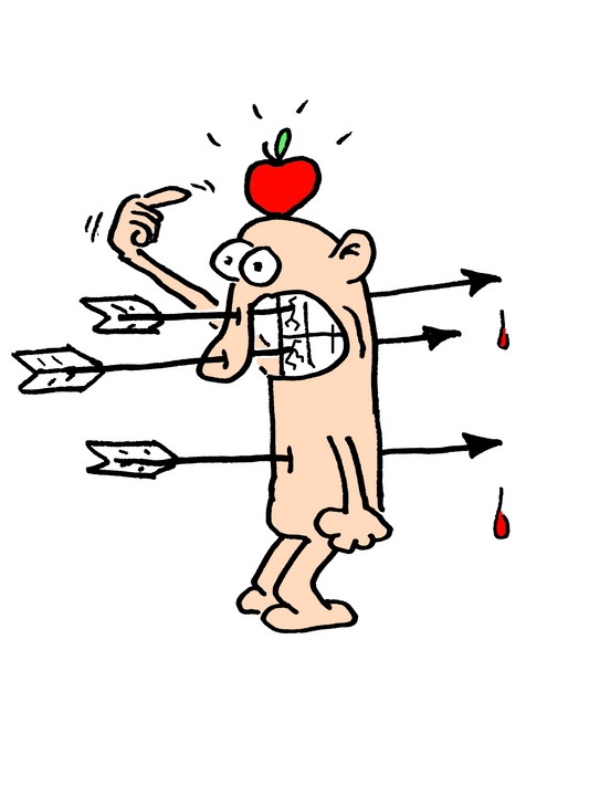 Sticker met bijna raak